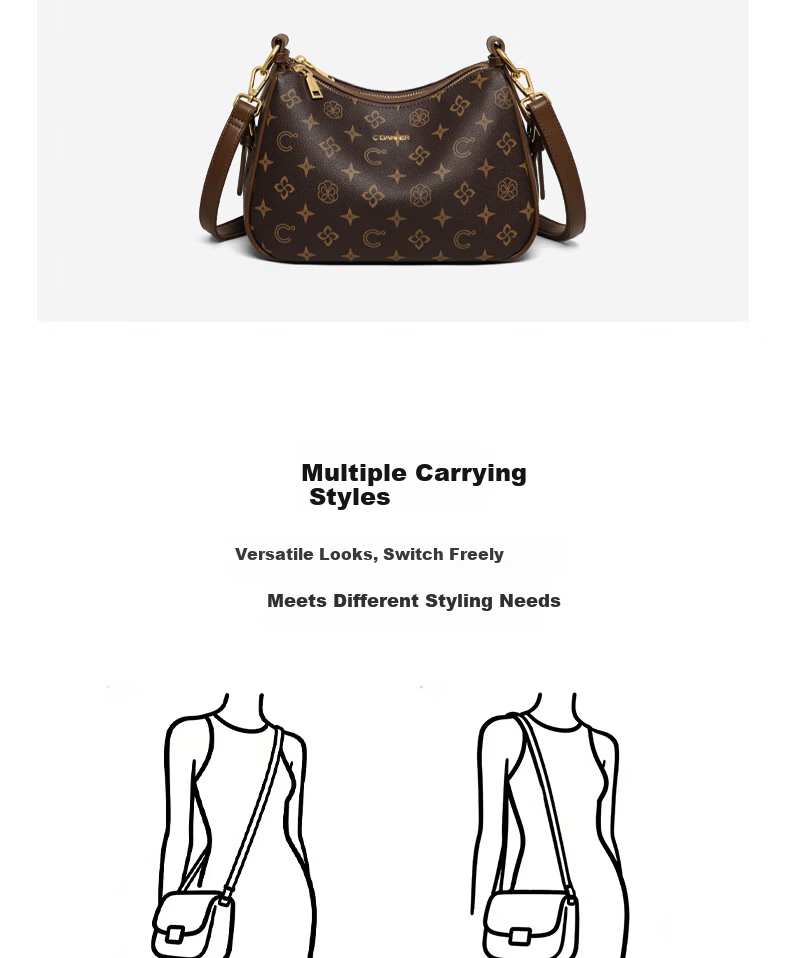 C.BANNER Women's Bag Crossbody Shoulder Printed Underarm Bag Luxury Birthday Gift for Girlfriend Wife 6