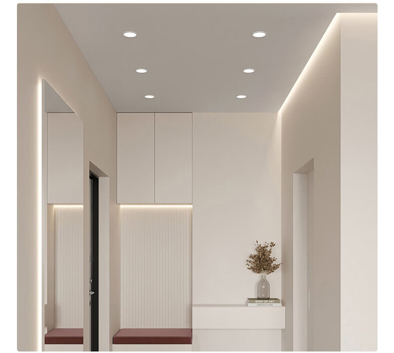 Foshan Lighting (FSL) LED Recessed Downlight Ceiling Spotlight Aluminum All-White 3.5 Inch 7W Cutout 100-110mm Cool White (6500K) 11