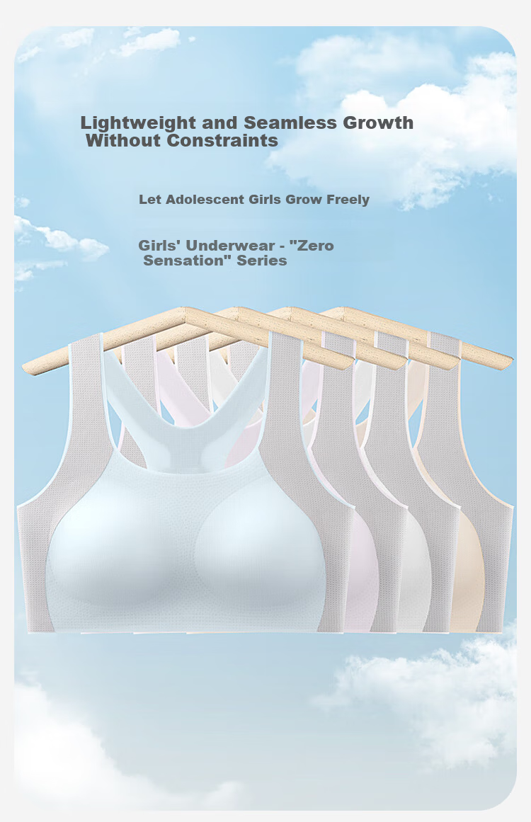 Xueqiman Junior High and High School Girls Bra for Adolescent Girls Development Period Youth Children's Underwear 2