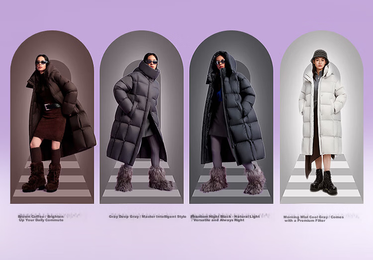 BOSIDENG Off-Season Women's Down Puff Jacket Winter 90% Down Thickened Detachable Hood Loose Extra Long Coat Mall Same Style 8