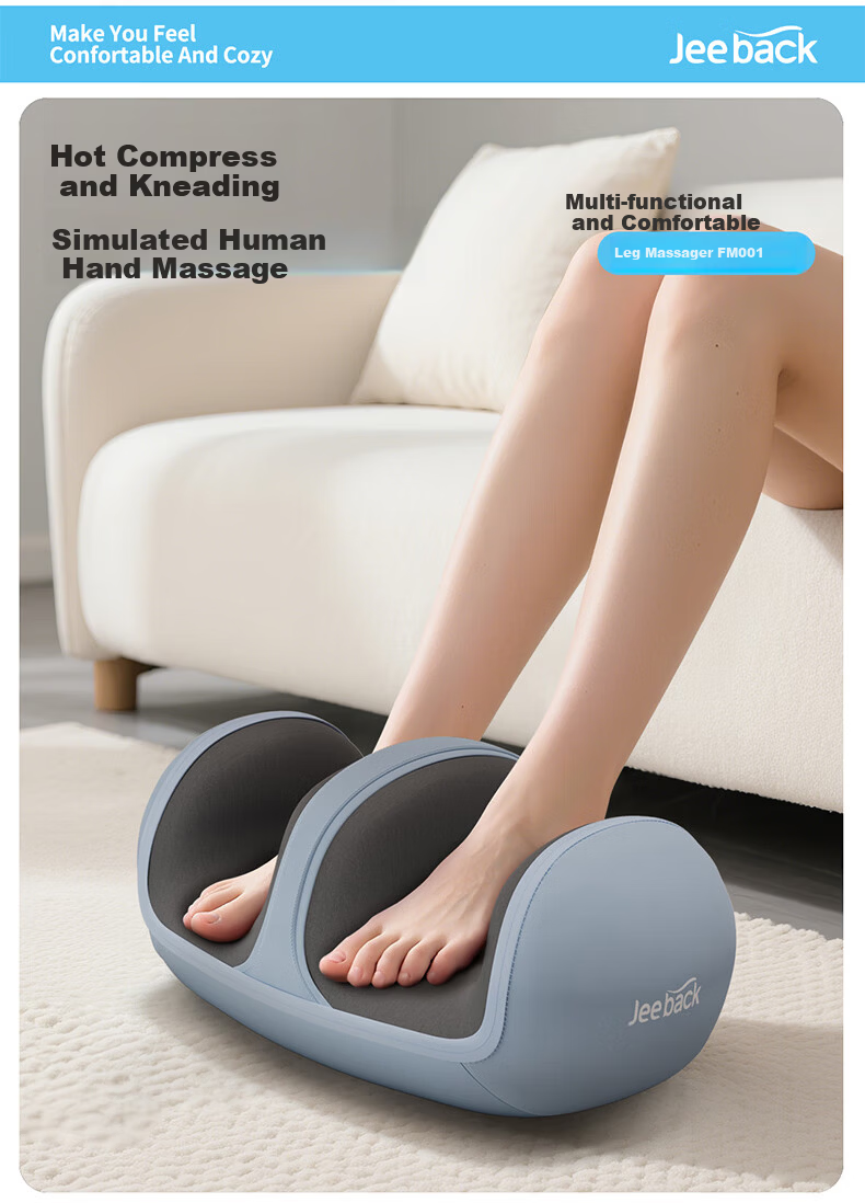 Jeeback Spine Comfort Leg Massager Calf Massager Kneading Heat Foot Therapy Machine Practical Birthday Gift for Parents Elders Boyfriend Girlfriend Students Back to School Season 3