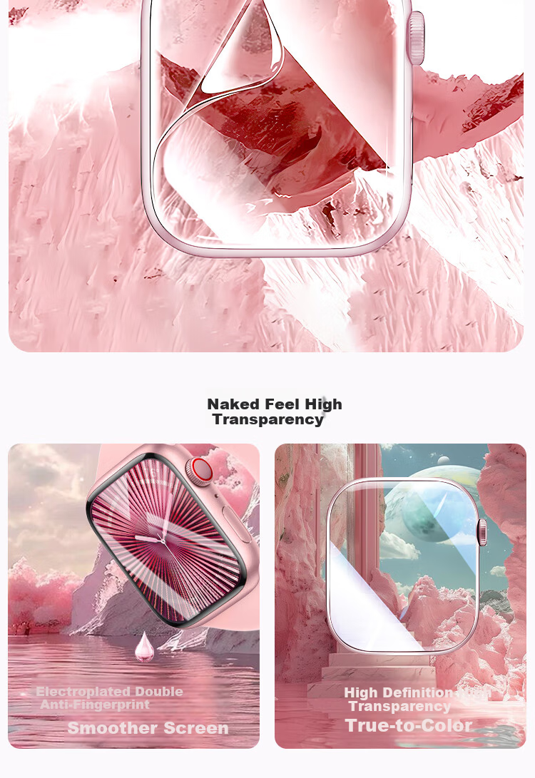 Mohou [2-Pack] Screen Protector for Apple Watch S11/S10, Full Coverage, Automatic Positioning, Anti-Scratch, Anti-Fingerprint, HD Hydrogel Film for Apple Watch 42MM 7