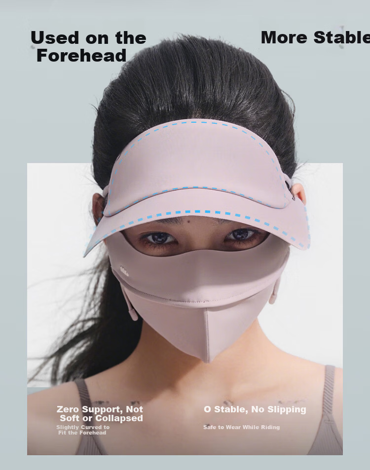 Beneunder Women's Full Face Sun Protection Swim Mask with Brim UV Protection Face Cover 12