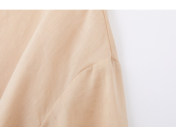 Demana [Ramie Lyocell Blend] Summer Elegant Round Neck Tie Loose Slimming Concealing Shirt for Women High-End Feel 16