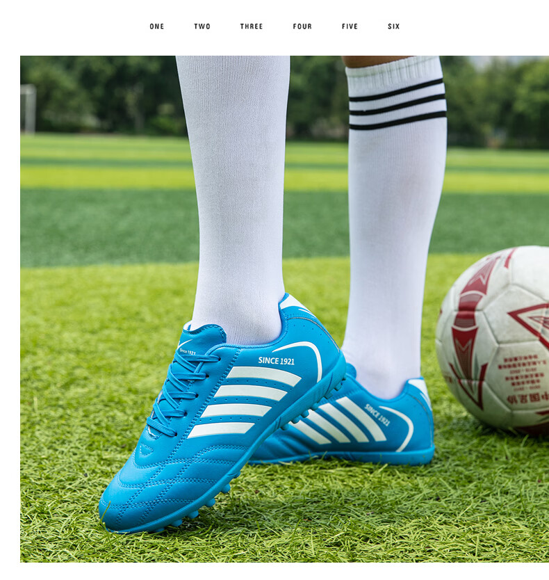 Shuangxing Men's Football Shoes Professional Adult Durable Lightweight Comfortable TF Soccer Cleats White Platinum 41 15