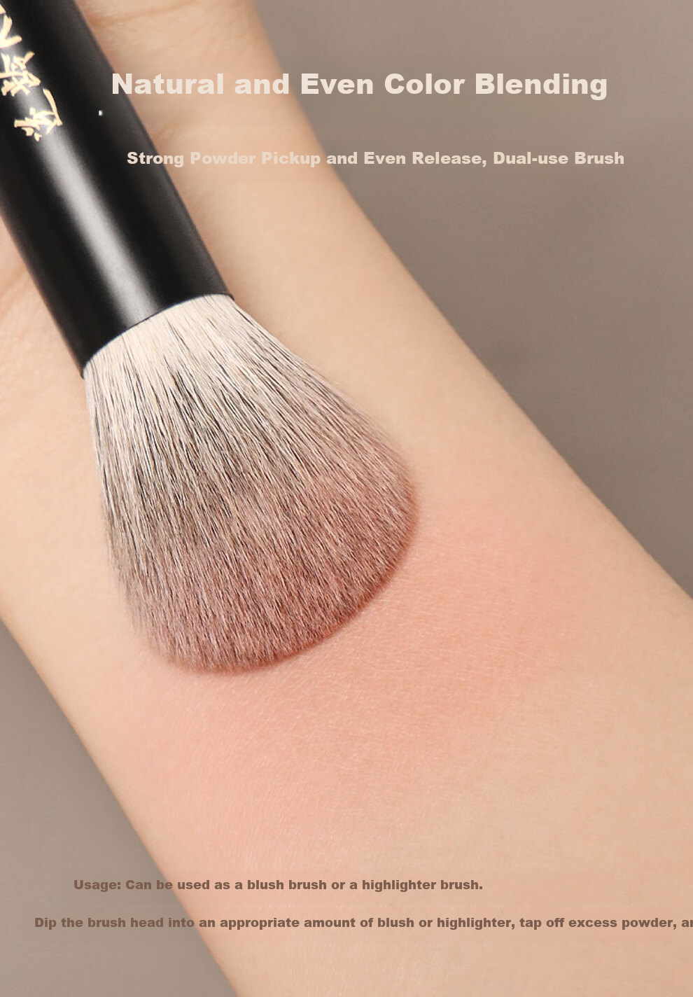 REVERSE Sandalwood T71 Round Head Blush Highlighter Brush Animal Hair Ultra-Soft Makeup Brush for Beginners 5