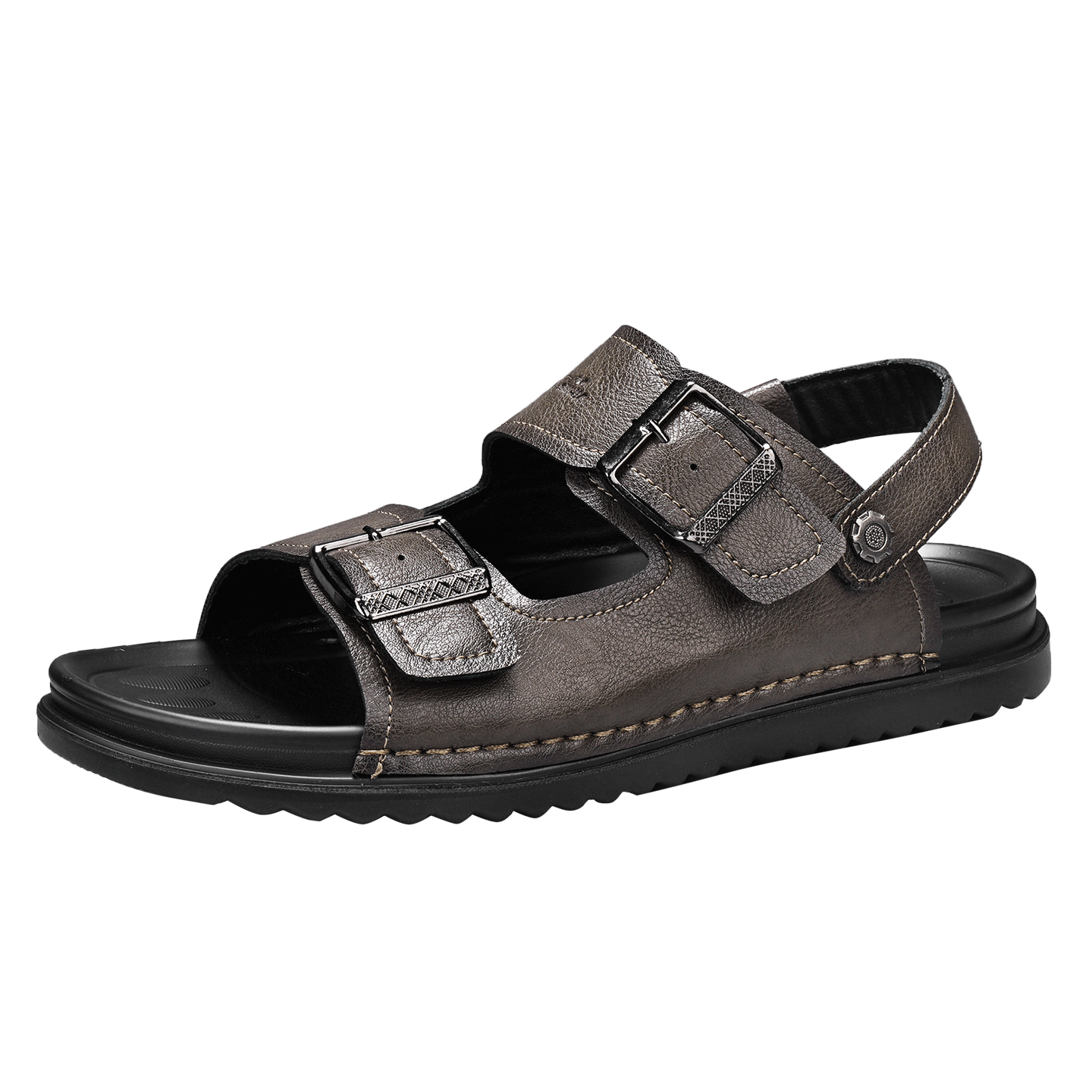 Bull Family Men's Leather Sandals Summer New Casual Outdoor Breathable Beach Shoes Men's Sports Driving Dual-Purpose Slippers