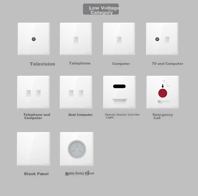 DELIXI 86-Type Ultra-Thin Glossy Large Panel CD260 White Five-Hole Socket with USB and Type-C 20
