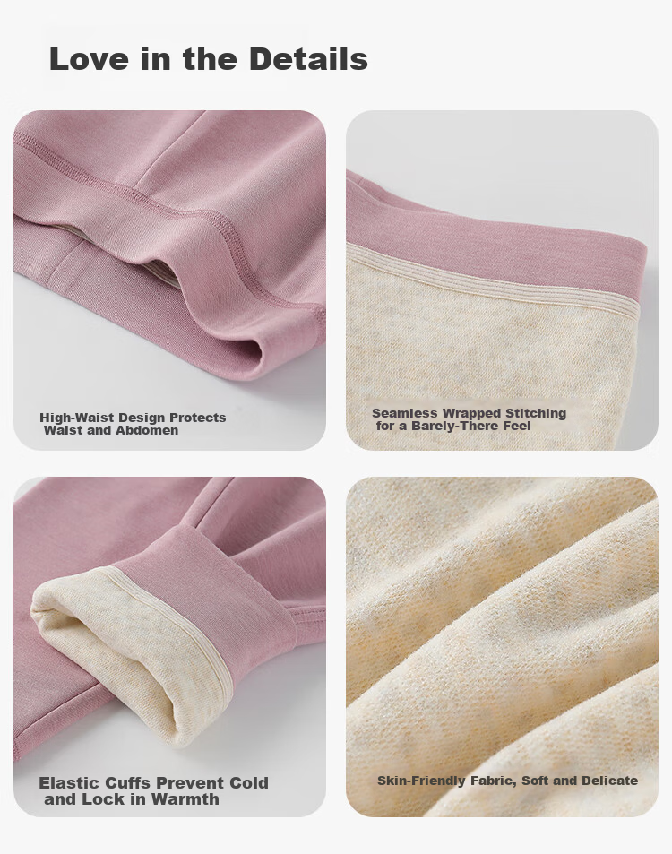 YEEHOO Children's Thermal Double-Layer Mulberry Silk A-Class Autumn and Winter Seamless Warm Leggings 14