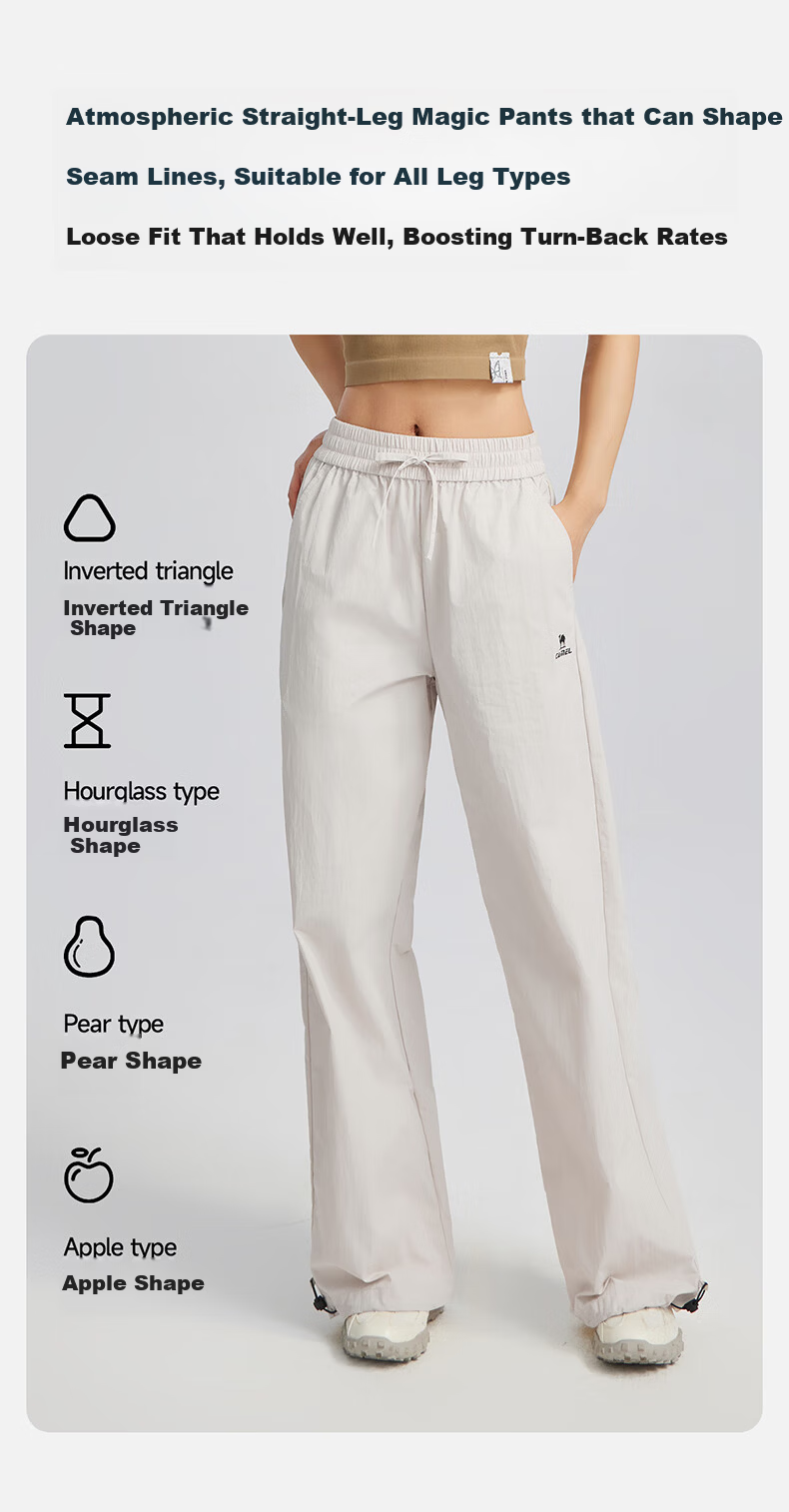 CAMEL Ice Cooling Roaming Sunscreen Women's Loose Wide-Leg Sports Pants C25BARLG057A Lavender Purple S 6