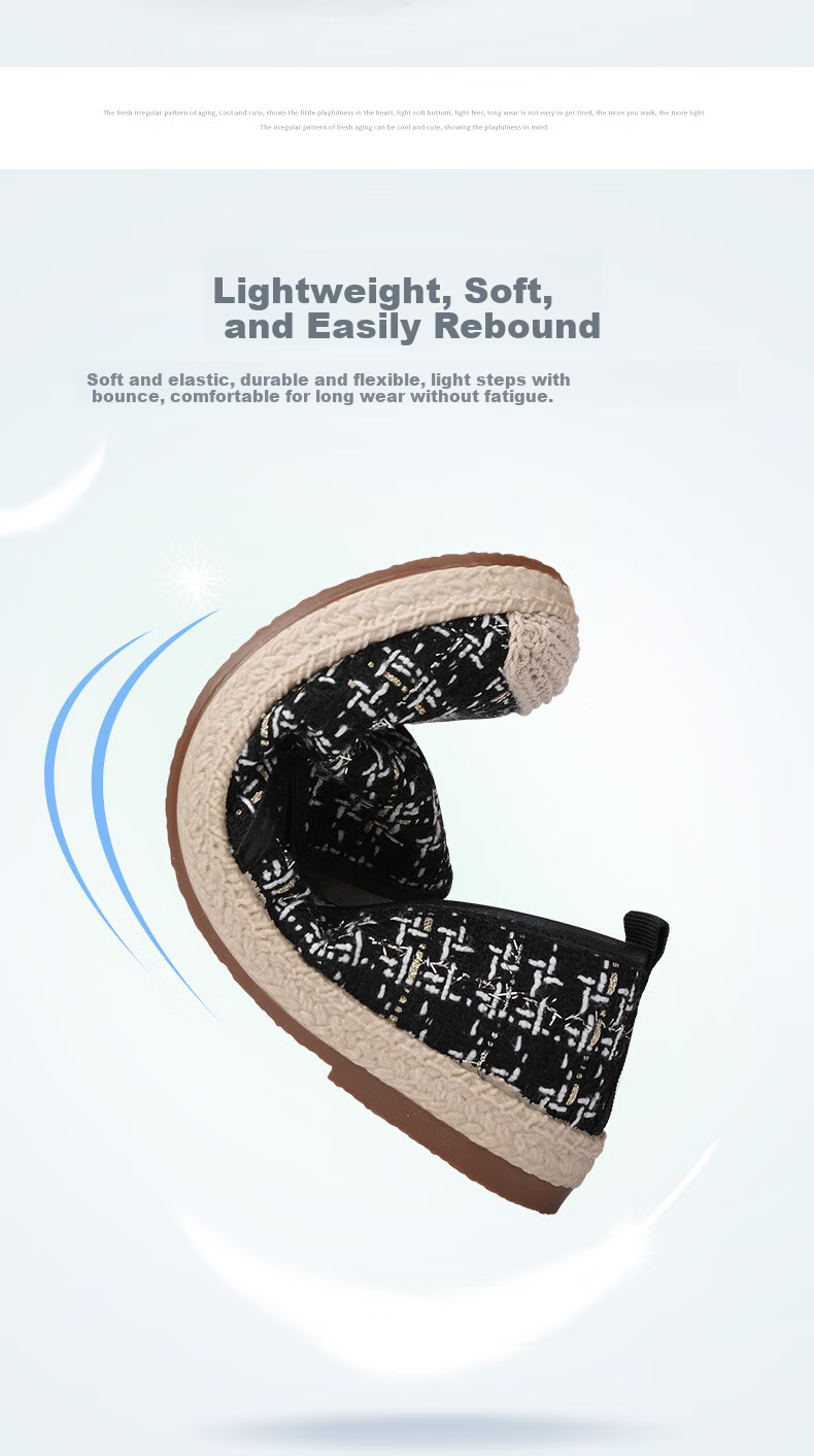 BUSHEYUAN Women's Slip-On Flat Breathable Old Beijing Cloth Shoes for Middle-Aged and Elderly Moms 430-7080 Black Size 36 7