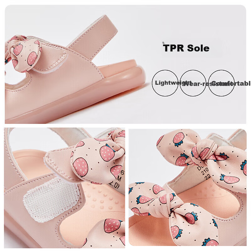 DAVE & BELLA Girls' Sandals Princess Shoes Lightweight Summer Toddler Baby Kids' First Walkers Non-Slip