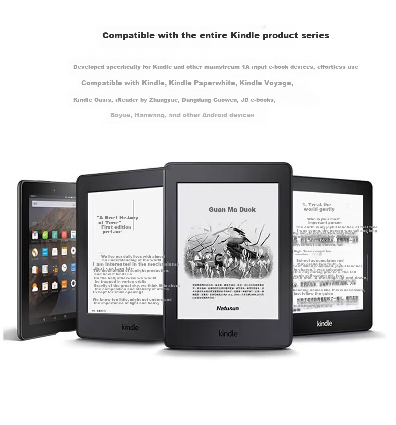 Jinling Shengbao Amazon Kindle Charging Cable Data Cable Paperwhite 6/5 Fast Charging Cable KPW6/5 E-Reader Power Cable Type-C 6A Charger Cable 1m 3