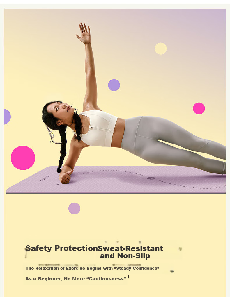 Aoyi Yoga Mat Women's Home Non-Slip Fitness Mat Soundproof Shock Absorption Portable Exercise Mat 5