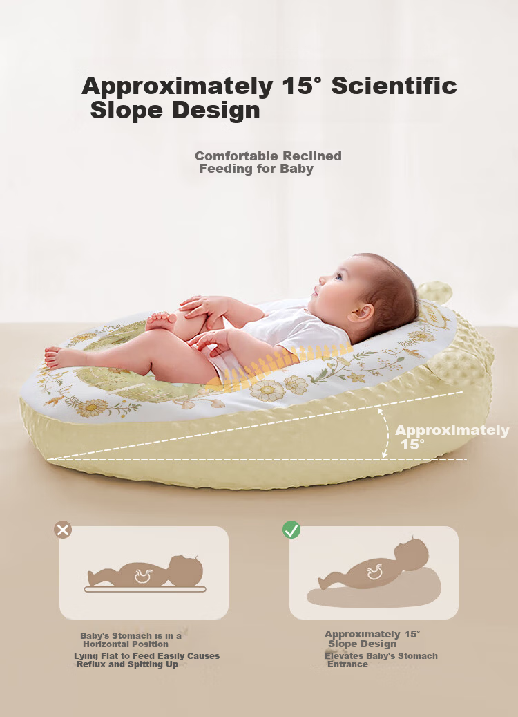 Aibaoshi Baby Incline Pad, Infant Feeding Ramp Pillow, Anti-Spit Aid, Prone Position Cushion, Xingmanhaiyu S713 5