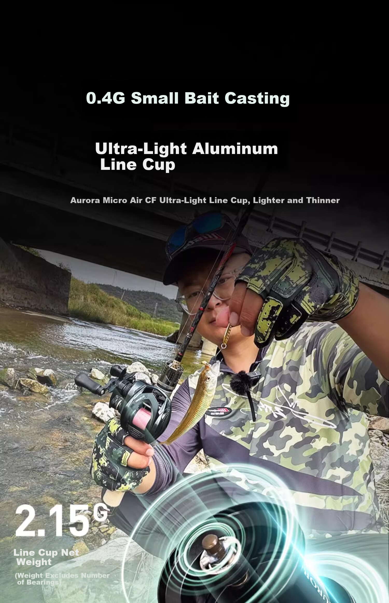 HISTAR Aurora Micro Air CF Water Drop Reel Left-Handed [Ceramic Bearings] 6