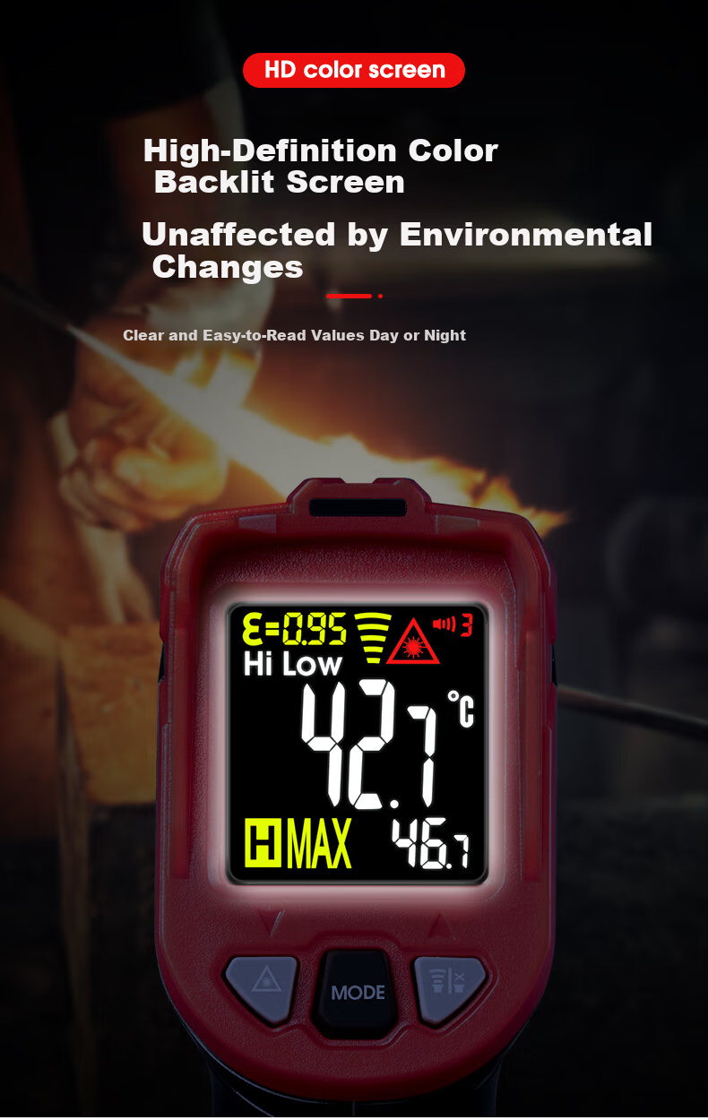 DELIXI ELECTRIC Industrial Infrared Thermometer High-Precision Temperature Gun for Oil, Kitchen Baking, and Water Temperature Measurement 6