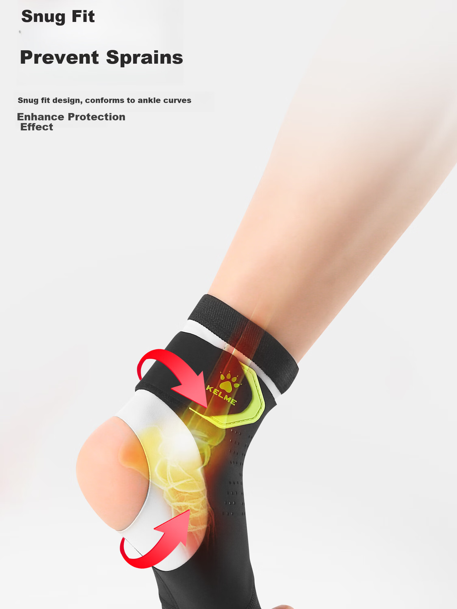KELME Ankle Brace Support Sleeve Lightweight Basketball Sports Protective Gear for Sprains and Ligament Injuries 7