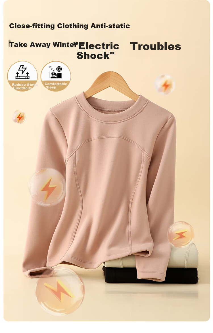 Ordifen Women's Thermal Wool Silk Blend Slim Fit Soft Stretch Base Layer Top Pink XL Autumn Winter 8