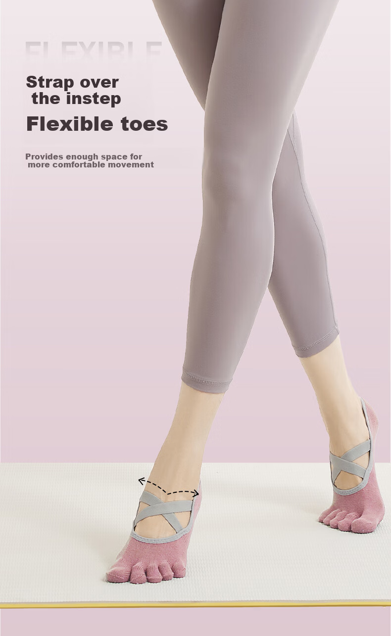 Keep Women's Five-Toe Non-Slip Yoga Socks Breathable Moisture-Wicking Indoor Fitness Dance Socks 7