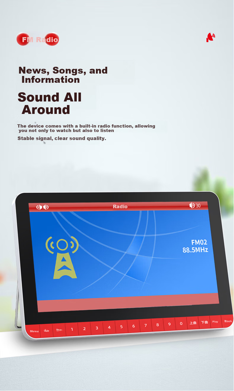 Huabao V12 Video Player for Elderly, Opera Machine, Square Dance Speaker, Radio, Portable Video Player with 64GB USB Drive 6
