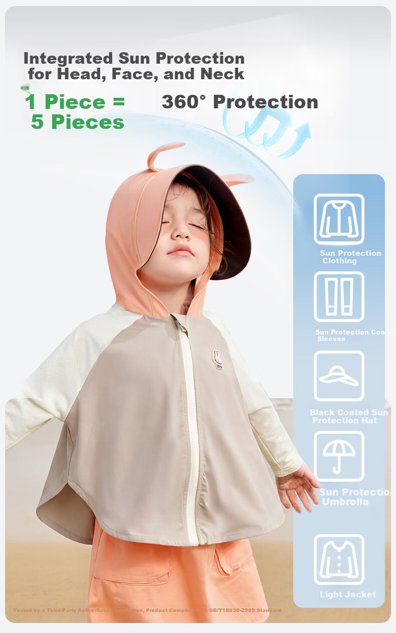 Kocotree KK Tree Kids Sun Protection Jacket UV Protection Cooling Ice Silk Cartoon 3D Design 8