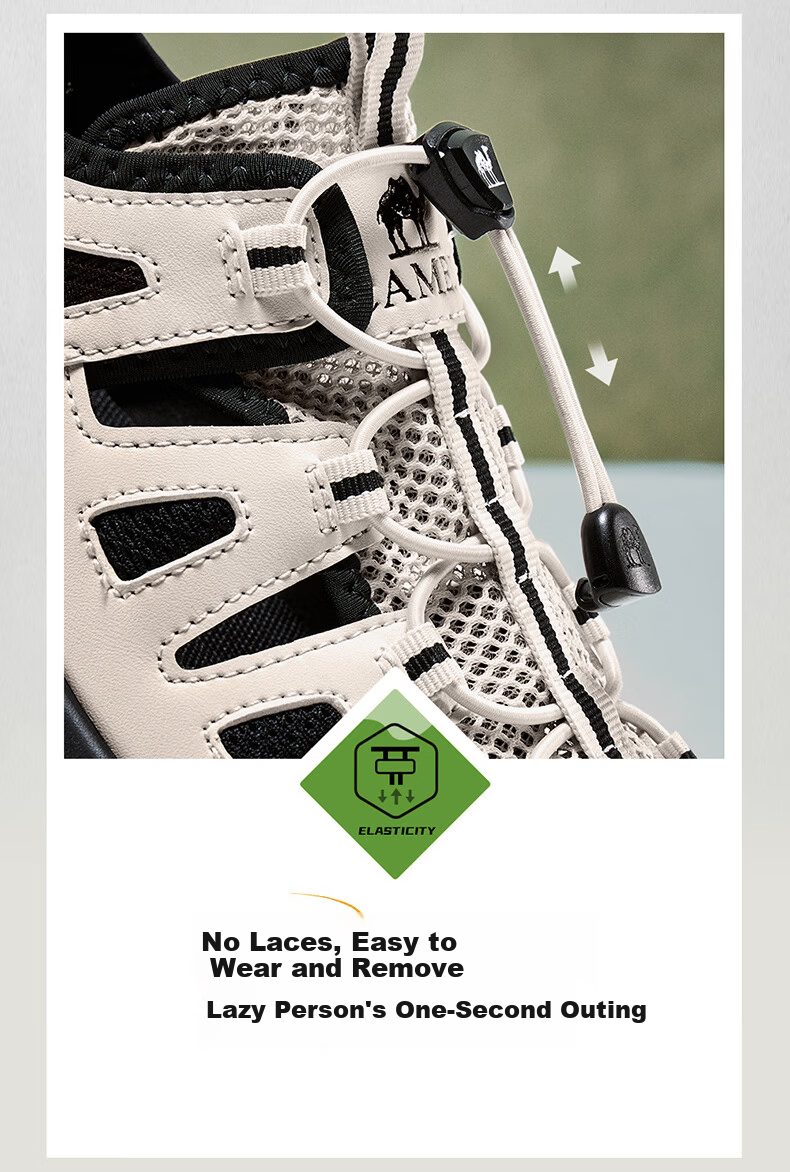 CAMEL Anti-collision Breathable Creek Walking Outdoor Hiking Men's Sandals G16M342029 Night Black Size 42 5