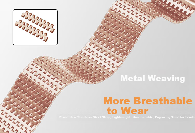 IM-CHEN Metal Braided Magnetic Buckle Strap for Huawei GT6 Pro Watch Band Watch6/GT5/4/3/2/Oppo Watch 4 Pro 22MM - Gold 7