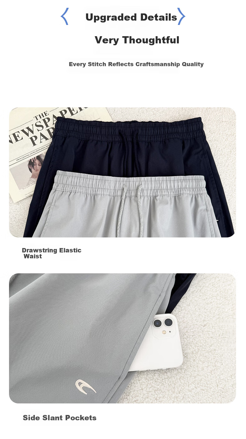 Langsha Embroidered Work Pants for Women 2026 Spring Summer Thin High Waist Slim Loose Straight Quick-Dry Ice Silk Wide-Leg Sports Pants 10