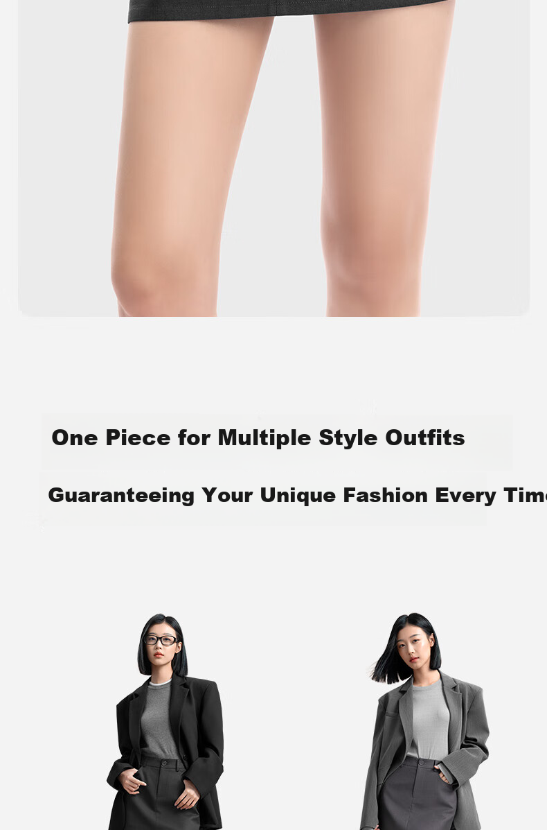 Onoko Gray Suit Skirt Women's 2025 New Spring Summer Anti-Exposure High Waist A-Line Bodycon Mini Skirt 7