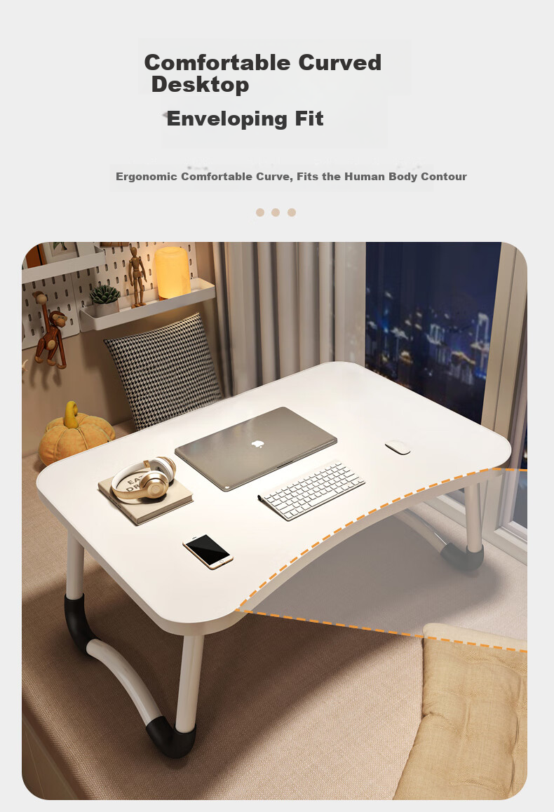 Jing Jiayi Folding Laptop Desk Bed Tray Small Study Table Dining Table Window Seat Dormitory College Student Office Lazy Table 4