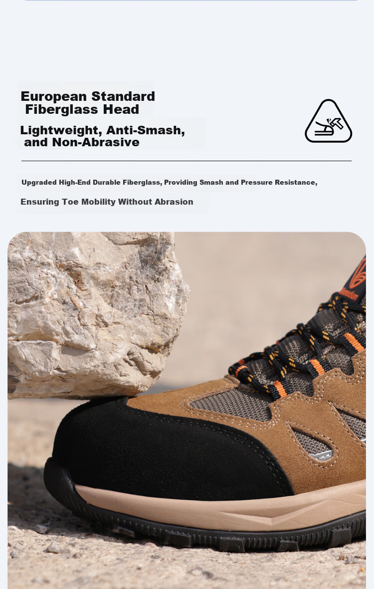 BlueOwl Shield Men's Summer Breathable Anti-Slip Electrician Insulated 10KV Anti-Smash Anti-Puncture Comfortable Work Shoes D206GY Size 39 5