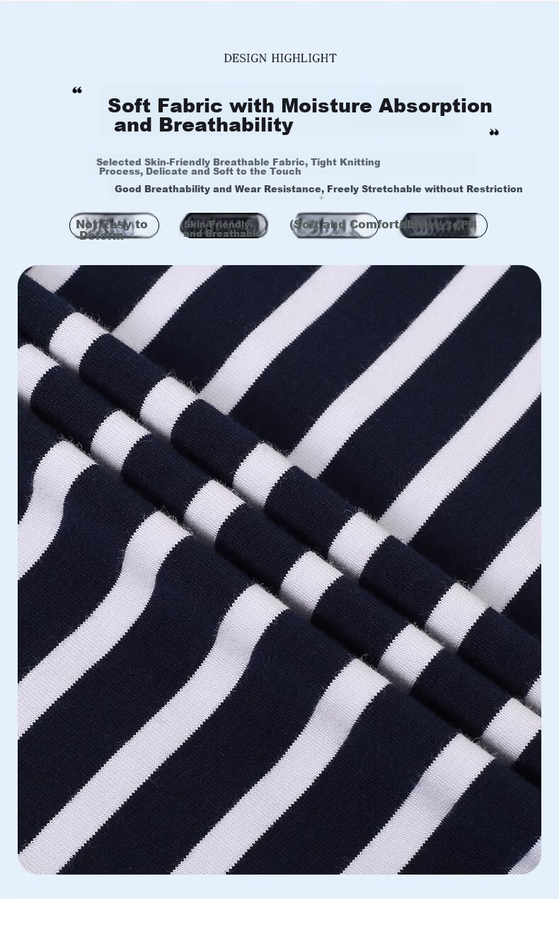 Woodpecker Pure Cotton Polo Collar Short Sleeve T-Shirt Women Summer Striped Polo Shirt Loose Plus Size Black White L 7