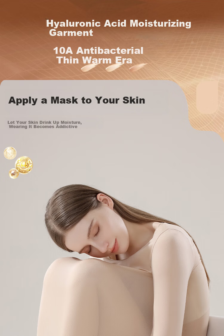 LangSha Women's Thermal Underwear Set Autumn Base Layer Skin Care High Elastic Slim Seamless Thin Warm Winter 1
