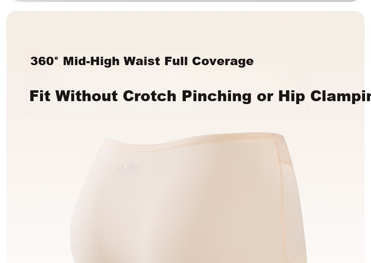 Langsha High-Waist Cotton Women's Boxer Briefs 10A Antibacterial Extended Crotch 50S Cotton Tummy Control Four-Point Underwear 4