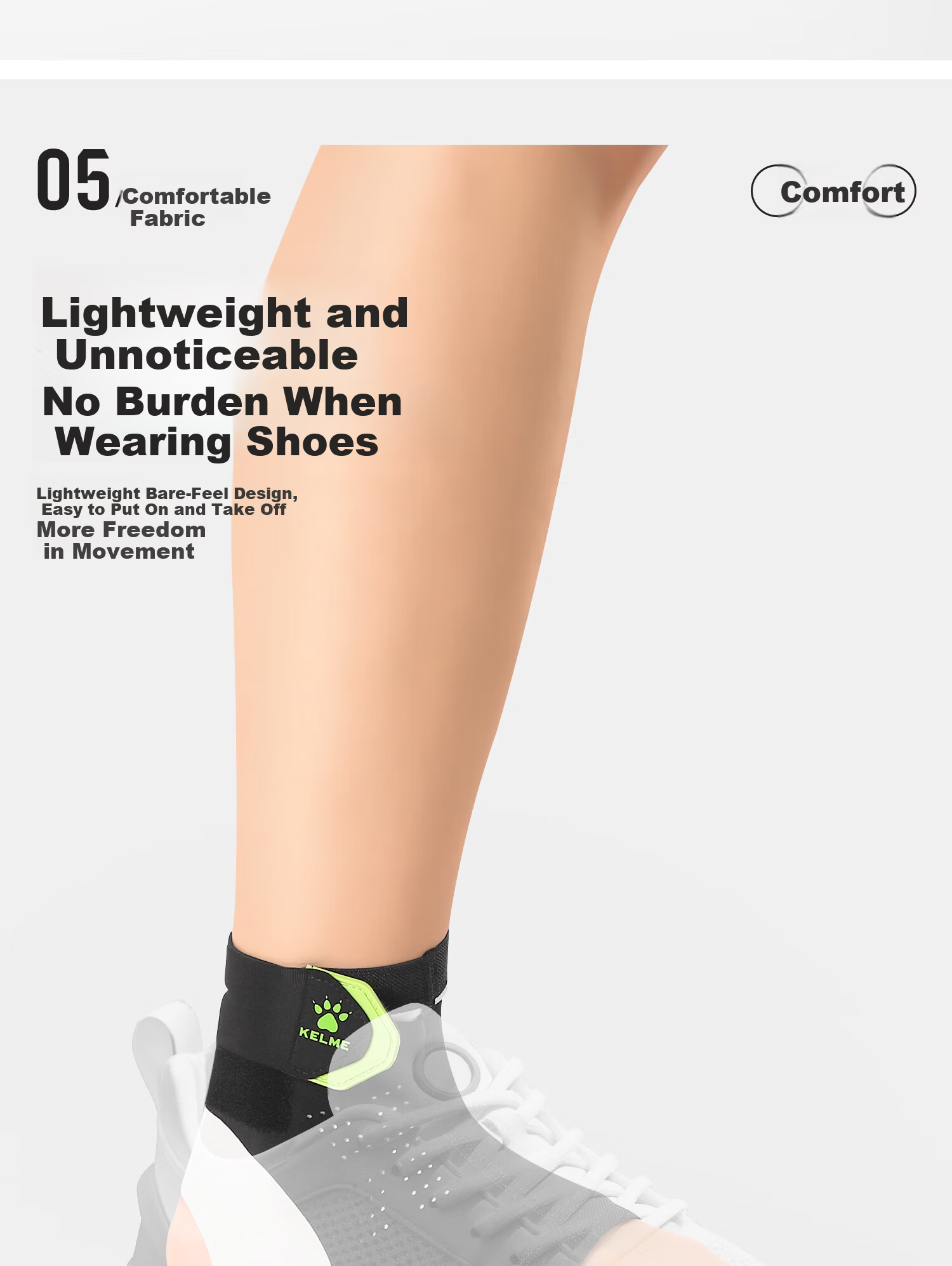 KELME Ankle Brace Support Sleeve Lightweight Basketball Sports Protective Gear for Sprains and Ligament Injuries 11