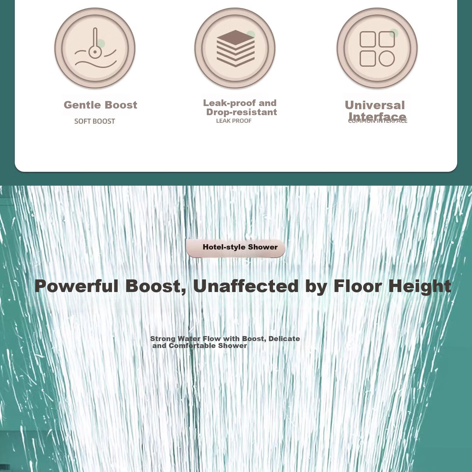 Del 28-Year Brand High-Pressure Shower Head Super Strong Water Flow Filtered Shower Head with Water Stop Function 5