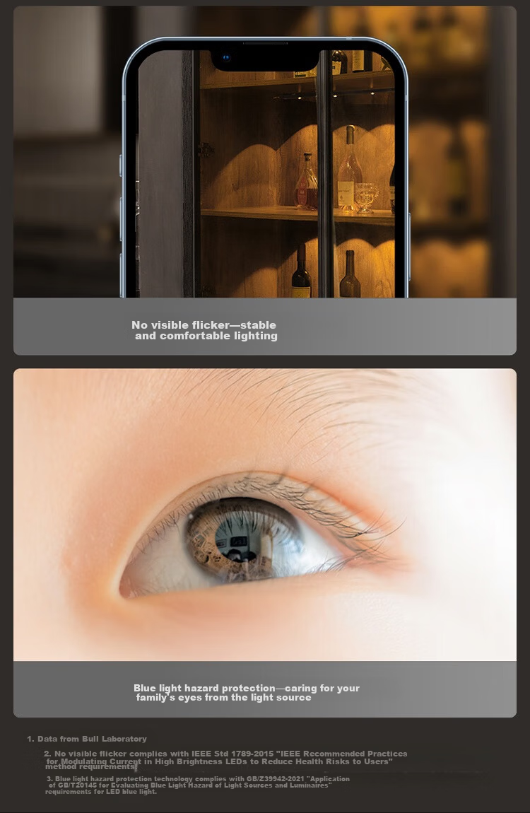 BULL Induction Cat Eye Cabinet Light Magnetic Rechargeable Hill Light Effect Display Cabinet Entrance Atmosphere Night Light Silver 112cm Three Colors 13