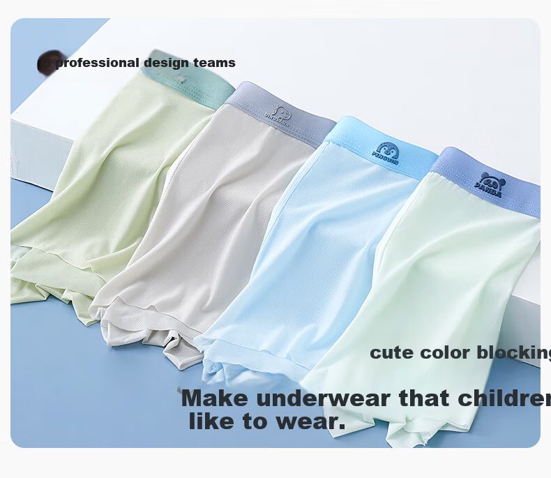 Urban Beauty Boys' Ice Silk Modal Underwear Boys' Children's Boxer Briefs for Middle and High School Students, Large Kids, Adolescents, Developmental Stage, Age 12 15