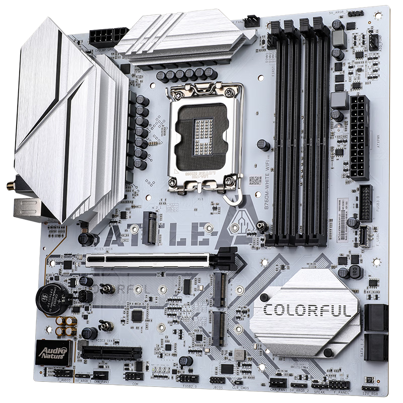 Colorful BATTLE-AX B760M-WHITE WIFI V21 DDR4 Steel Cooling Motherboard 12600KF/13490F/14600KF (Intel B760/LGA 1700)