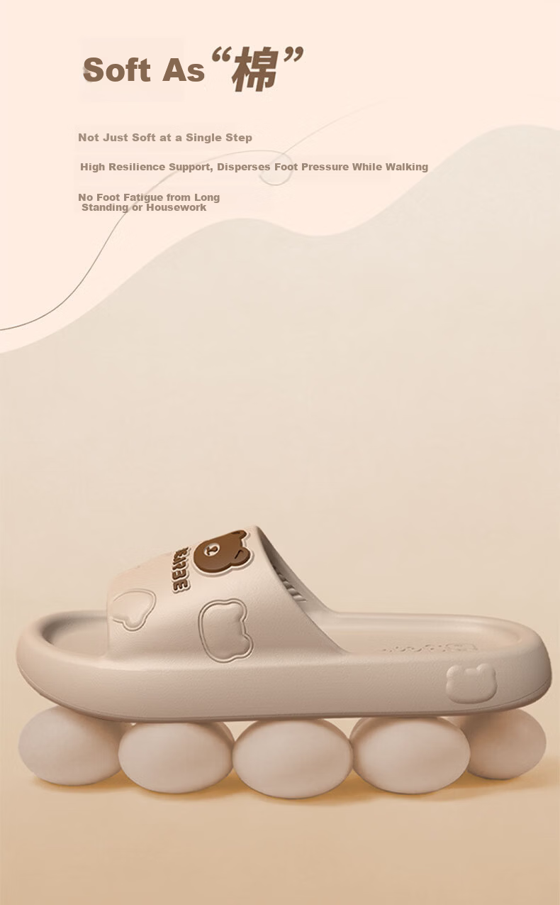 CXOCSI Men's Thick EVA Slippers with Cloud-Like Comfort, Couple's Non-Slip Home and Bathroom Sandals, White, Size 40-41 5