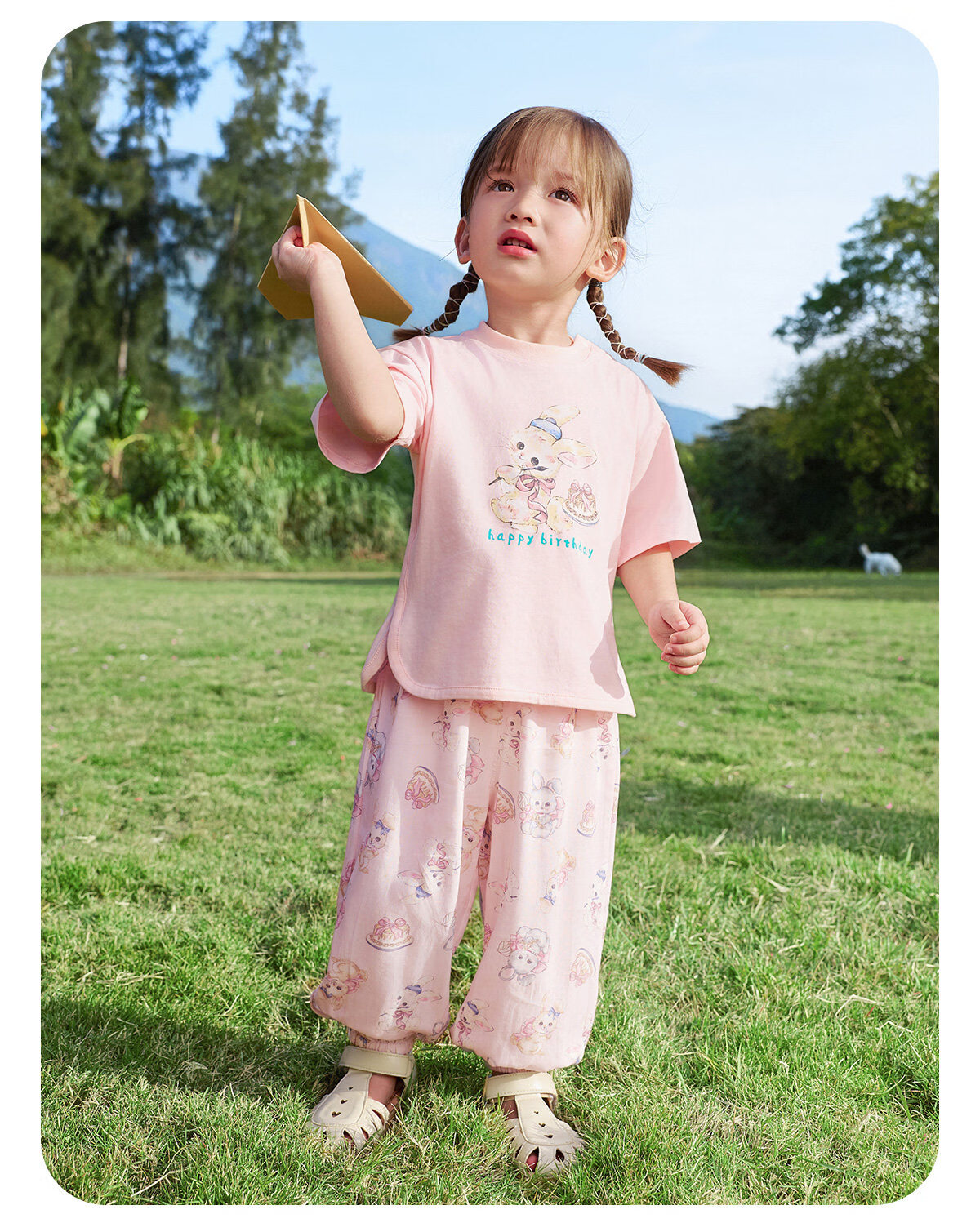 JOYNCLEON Baby Short Sleeve Set Boys and Girls Summer Long Pants Children's Thin Summer Two-Piece Outfit jtz205682 18