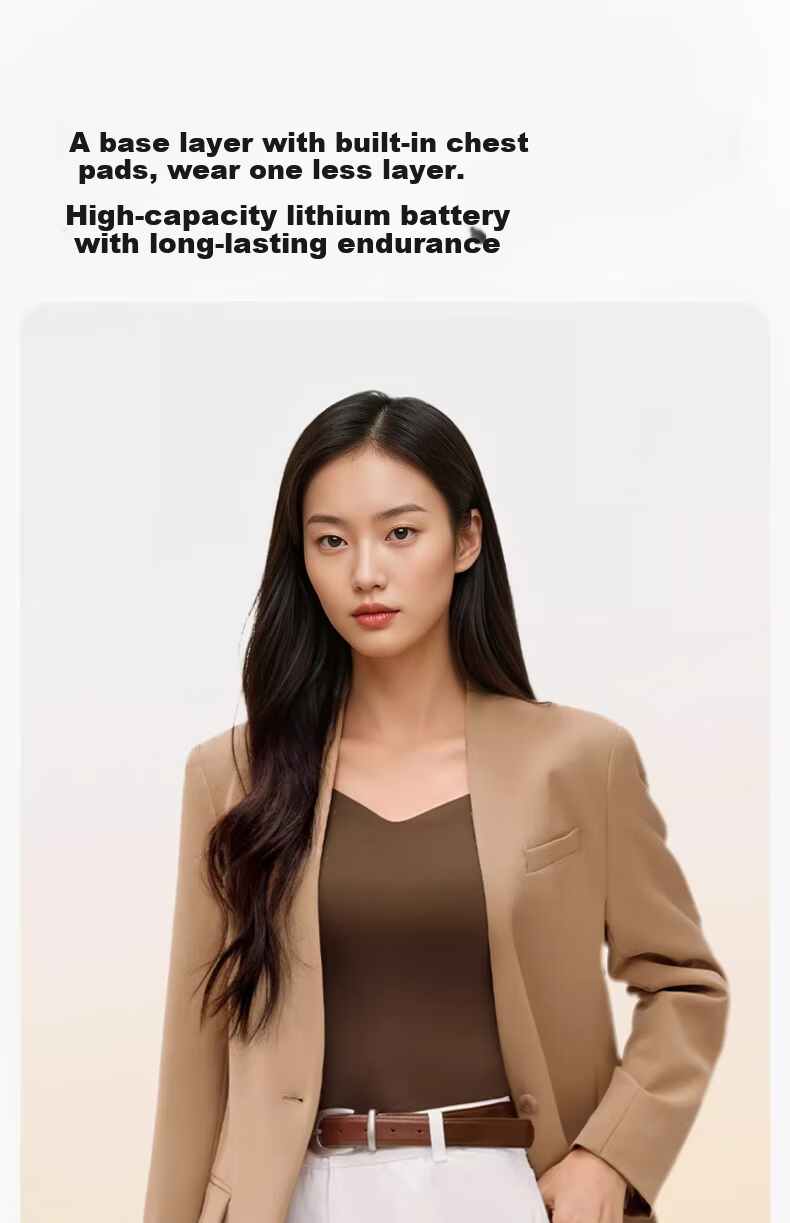 Herbal Original Padded Thermal Underwear for Women Autumn Shirt Camellia Oil Hyaluronic Acid Skin Care Base Layer Heating Top 8