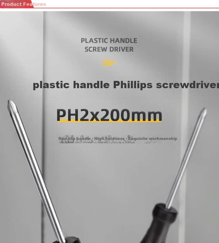 Deli Tool Plastic Handle Phillips Screwdriver PH2x200mm DL626200 (New and Old Versions, Random Delivery) 2