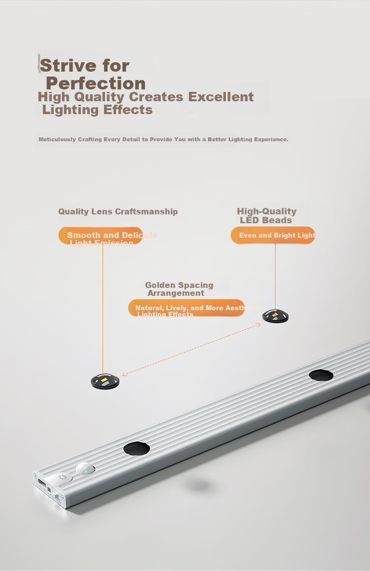 BULL Induction Cat Eye Cabinet Light Magnetic Rechargeable Hill Light Effect Display Cabinet Entrance Atmosphere Night Light Silver 112cm Three Colors 11
