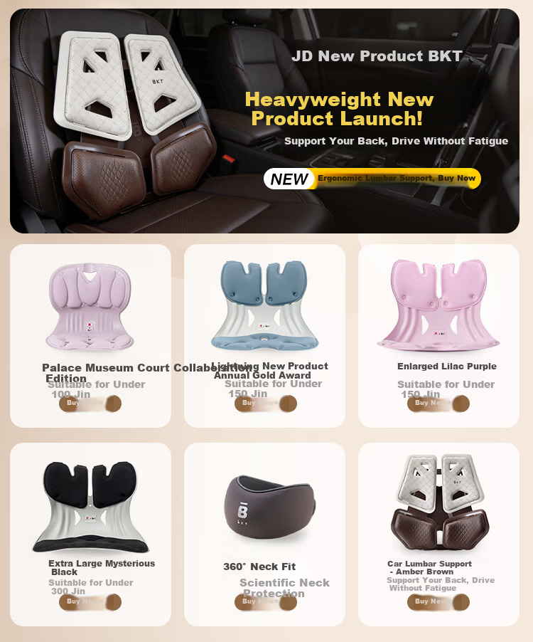 BKT Lumbar Support Seat Cushion Ergonomic Sitting Pad Student Stool Cushion Backrest Pillow School Gift 1