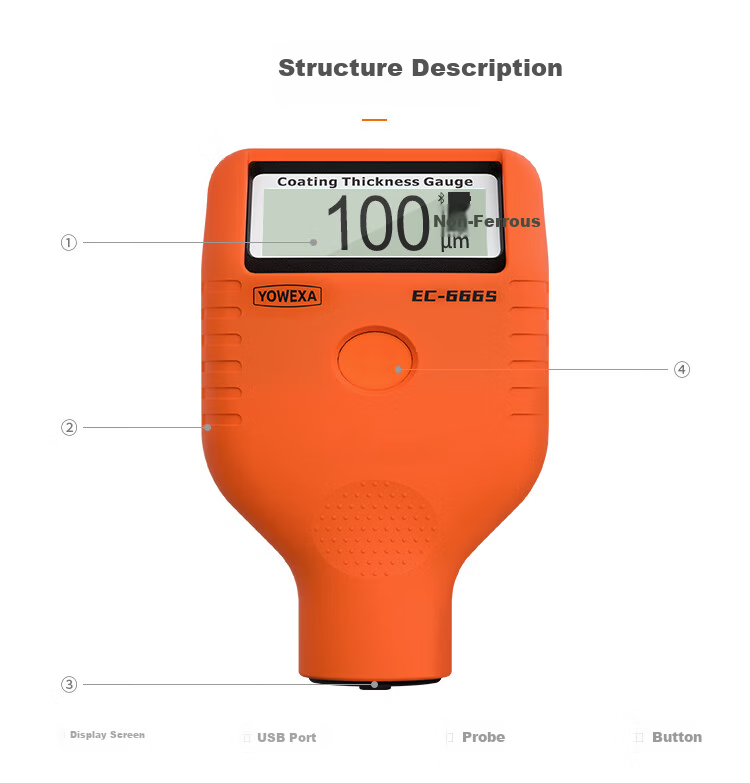 Yuwen Micro 6th Generation Paint Film Gauge High-Precision Used Car Paint Thickness Tester Coating Thickness Meter for Iron and Aluminum 15