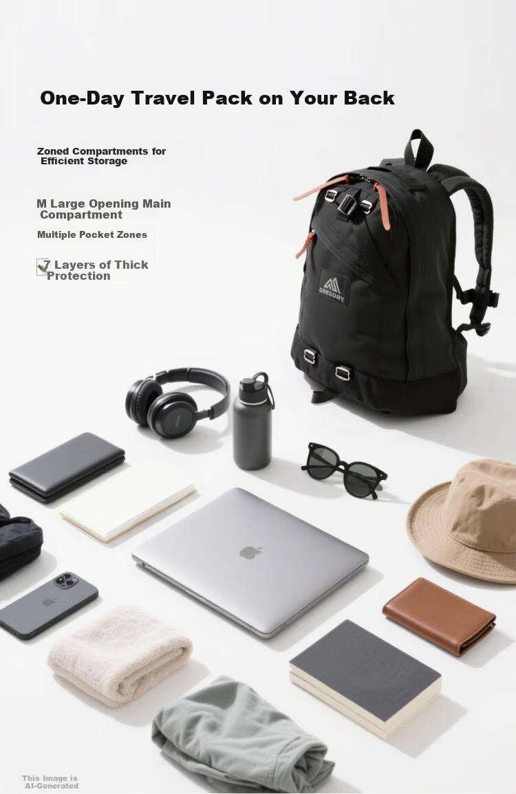 GREGORY Gregory Double Shoulder Backpack Outdoor Short Trip Travel Vacation Stylish Commuter Casual Unisex Versatile 09J 2