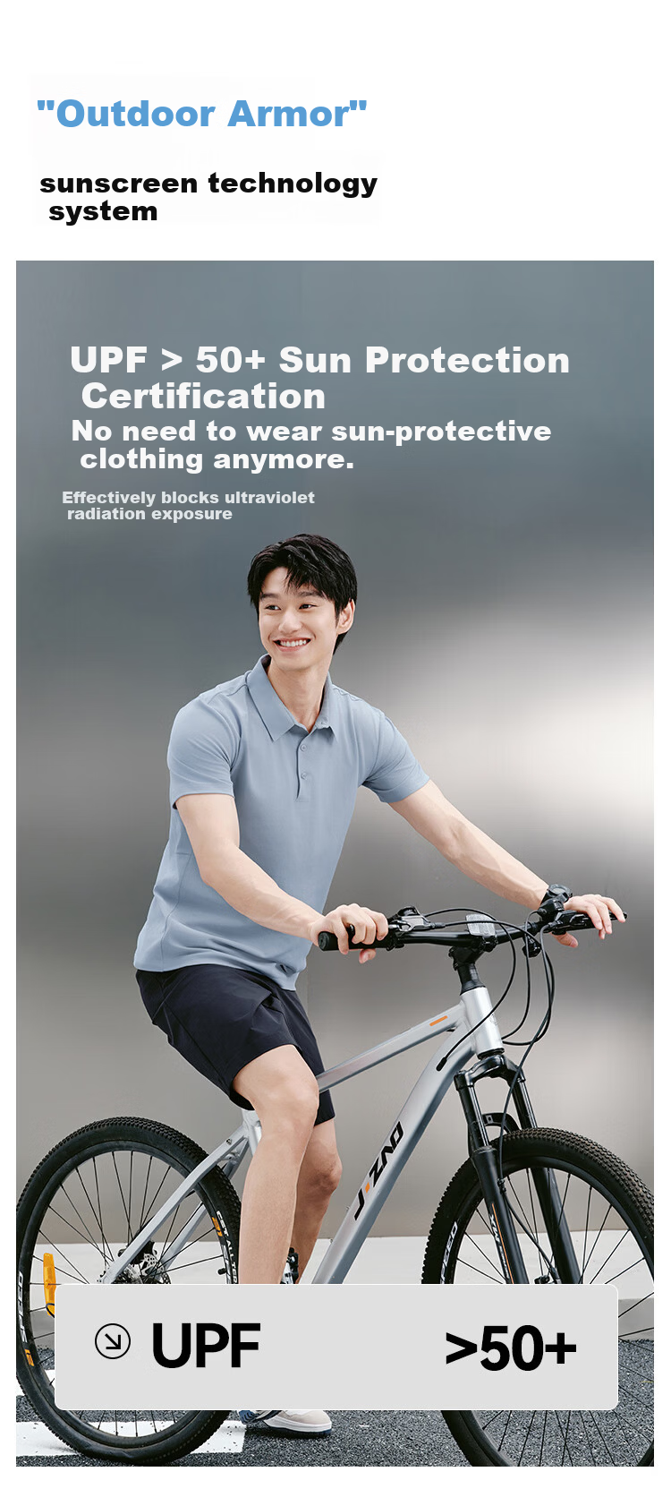 JD Original 300 Sun Protection Quick-Dry Summer Sports T-Shirt, Men's Polo Shirt, Casual Running Short Sleeve, Gray Blue - Upgraded Version, M 9