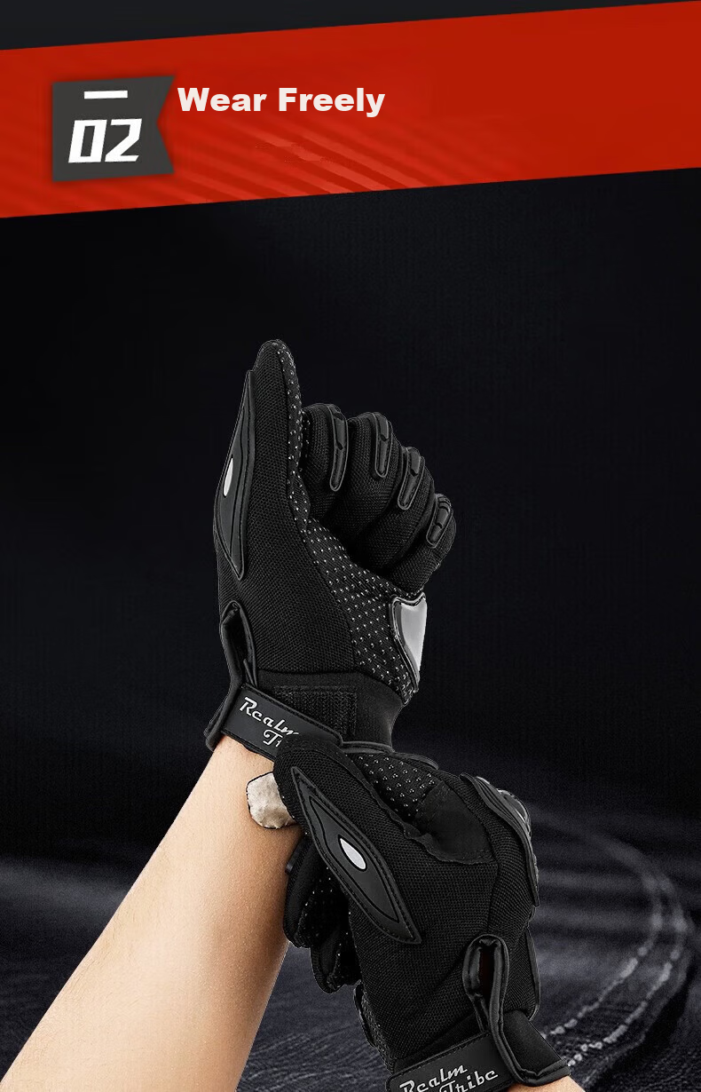 Chegui Mu Motorcycle Gloves Windproof Anti-fall Motorbike Riding Four-season Protective Full-finger Touchscreen Gloves 5